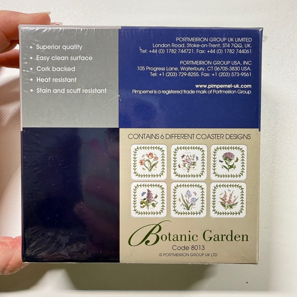 PORTMEIRION Pimpernel Botanic Garden Cork Backed Coasters 2 Sets of 6 Floral - Picture 4 of 8